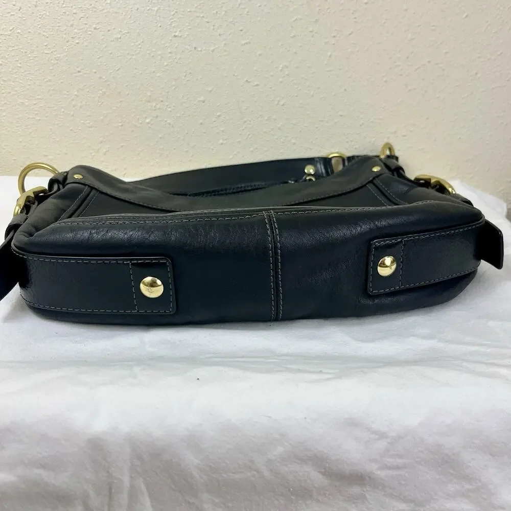 Coach Legacy Zoe Leather Hobo Shoulder Bag Black Style 12671 Brass Dust Bag